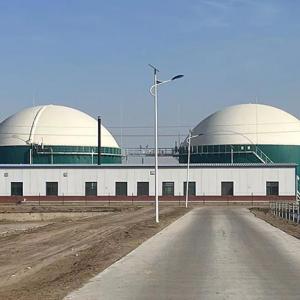 Biogas double membrane holder on top of the digester