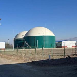 Double membrane storage holder on top of the digester Double membrane storage holder on top of the digester