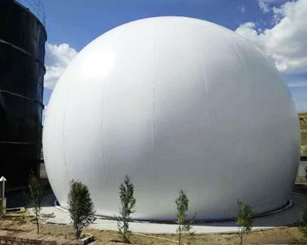 Dual membrane biogas storage cabinet