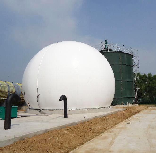 Dual membrane biogas storage cabinet